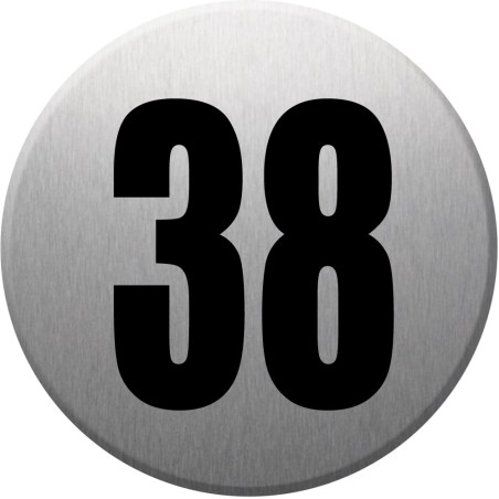 adresse postale numéro 38 (gris brossé 10x10cm) - Sticker/autocollan