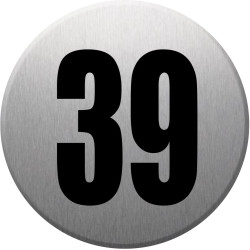 adresse postale numéro 39 (gris brossé 10x10cm) - Sticker/autocollan