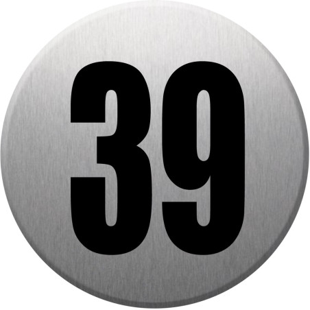 adresse postale numéro 39 (gris brossé 10x10cm) - Sticker/autocollan