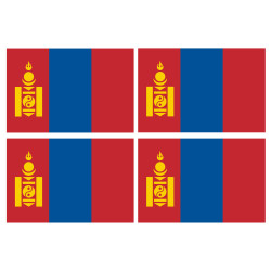 Drapeau Mongolie (4 fois 9.5x6.3cm) - Sticker/autocollant