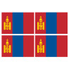 Drapeau Mongolie (4 fois 9.5x6.3cm) - Sticker/autocollant