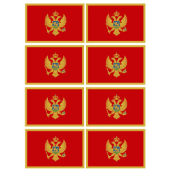 Drapeau Monténégro (8 fois 9.5x6.3cm) - Sticker/autocollant