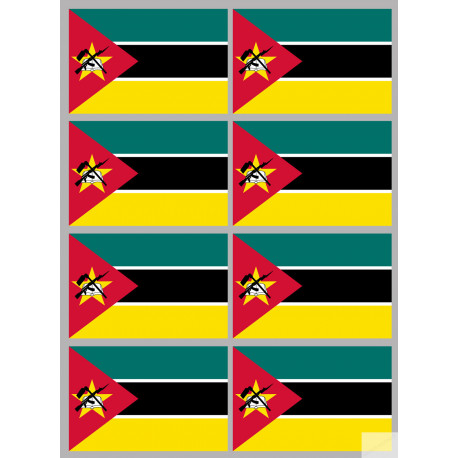 Drapeau Mozambique (8 fois 9.5x6.3cm) - Autocollant(sticker)