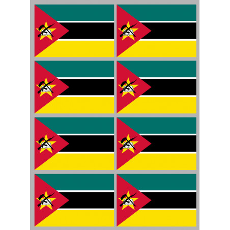 Drapeau Mozambique (8 fois 9.5x6.3cm) - Autocollant(sticker)