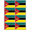 Drapeau Mozambique (8 fois 9.5x6.3cm) - Autocollant(sticker)