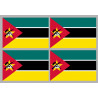 Drapeau Mozambique (4 fois 9.5x6.3cm) - Autocollant(sticker)