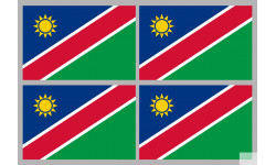 Drapeau Namibie (4 fois 9.5x6.3cm) - Autocollant(sticker)