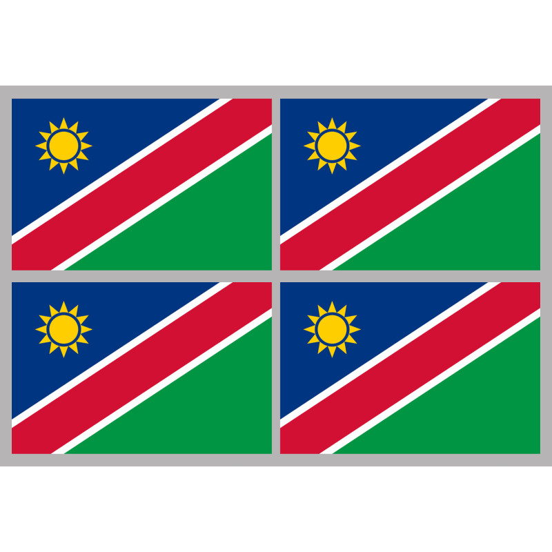 Drapeau Namibie (4 fois 9.5x6.3cm) - Sticker/autocollant