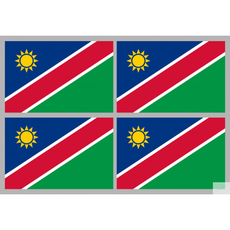 Drapeau Namibie (4 fois 9.5x6.3cm) - Autocollant(sticker)