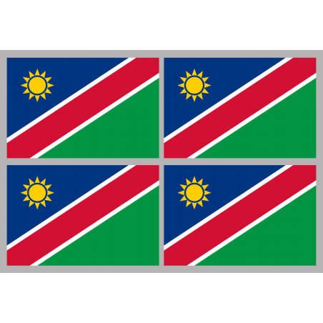 Drapeau Namibie (4 fois 9.5x6.3cm) - Autocollant(sticker)