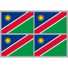 Drapeau Namibie (4 fois 9.5x6.3cm) - Sticker/autocollant