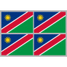 Drapeau Namibie (4 fois 9.5x6.3cm) - Autocollant(sticker)