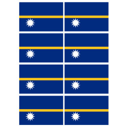 Drapeau Nauru (8 fois 9.5x6.3cm) - Sticker/autocollant