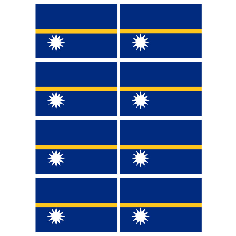 Drapeau Nauru (8 fois 9.5x6.3cm) - Sticker/autocollant