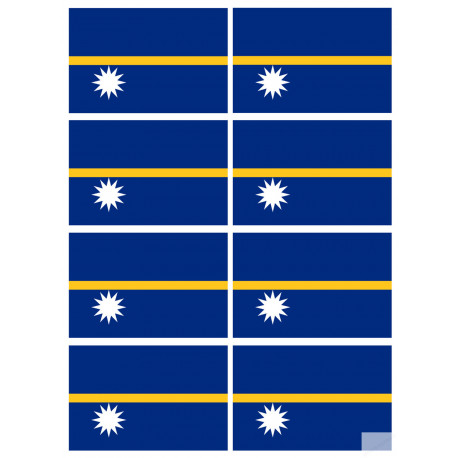 Drapeau Nauru (8 fois 9.5x6.3cm) - Autocollant(sticker)