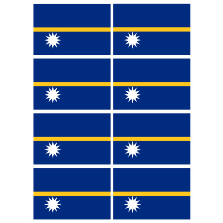 Drapeau Nauru (8 fois 9.5x6.3cm) - Sticker/autocollant