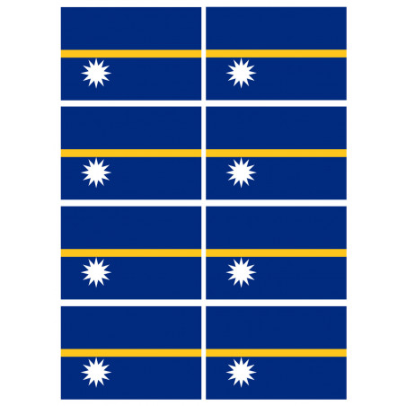 Drapeau Nauru (8 fois 9.5x6.3cm) - Autocollant(sticker)