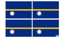 Drapeau Nauru (4 fois 9.5x6.3cm) - Autocollant(sticker)