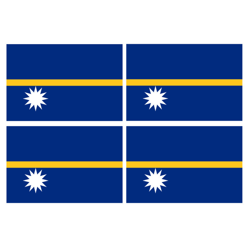 Drapeau Nauru (4 fois 9.5x6.3cm) - Sticker/autocollant