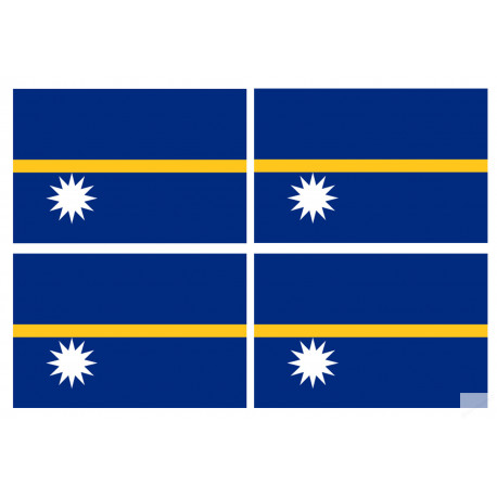 Drapeau Nauru (4 fois 9.5x6.3cm) - Autocollant(sticker)