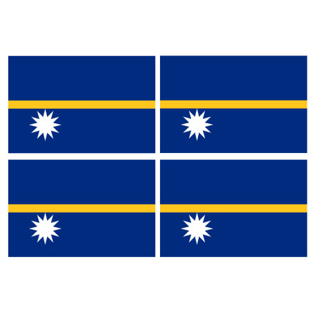 Drapeau Nauru (4 fois 9.5x6.3cm) - Sticker/autocollant