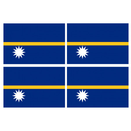 Drapeau Nauru (4 fois 9.5x6.3cm) - Autocollant(sticker)