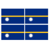 Drapeau Nauru (4 fois 9.5x6.3cm) - Sticker/autocollant