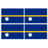 Drapeau Nauru (4 fois 9.5x6.3cm) - Autocollant(sticker)