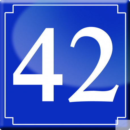 numéro de rue 42 (classique 10x10cm) - Autocollant(sticker)