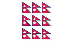 Drapeau Népal (8 fois 9.5x6.3 cm) - Autocollant(sticker)