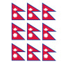 Drapeau Népal (8 fois 9.5x6.3 cm) - Sticker/autocollant