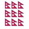 Drapeau Népalc(8 fois 9.5x6.3 cm) - Autocollant(sticker)
