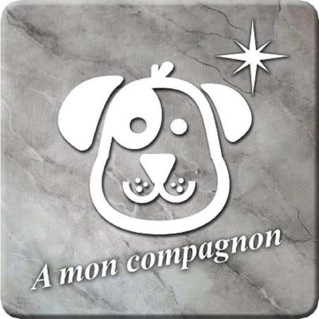 à mon compagnon chien marbre gris (20x20cm) - Autocollant(sticker)