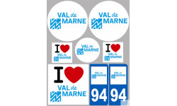 Département 94 le Val de Marne (8 autocollants variés) - Autocollant(sticker)