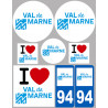 Département 94 le Val de Marne (8 autocollants variés) - Autocollant(sticker)