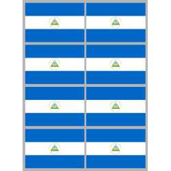 Drapeau Nicaragua (8 fois 9.5x6.3cm) - Sticker/autocollant