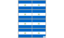 Drapeau Nicaragua (8 fois 9.5x6.3cm) - Autocollant(sticker)