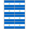 Drapeau Nicaragua (8 fois 9.5x6.3cm) - Sticker/autocollant
