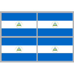 Drapeau Nicaragua (4 fois 9.5x6.3cm) - Sticker/autocollant
