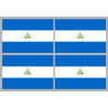 Drapeau Nicaragua (4 fois 9.5x6.3cm) - Sticker/autocollant