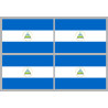 Drapeau Nicaragua (4 fois 9.5x6.3cm) - Autocollant(sticker)