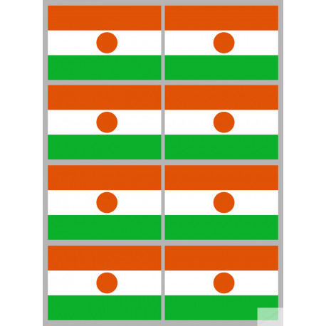 Drapeau Niger (8 fois 9.5x6.3cm) - Autocollant(sticker)