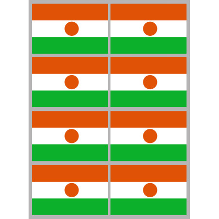 Drapeau Niger (8 fois 9.5x6.3cm) - Sticker/autocollant
