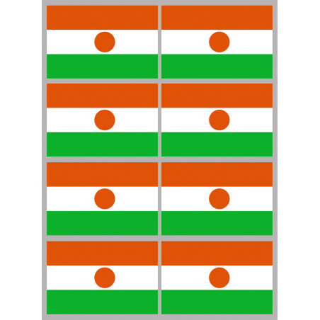 Drapeau Niger (8 fois 9.5x6.3cm) - Autocollant(sticker)