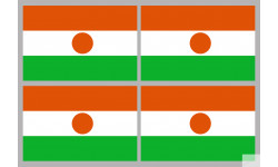 Drapeau Niger (4 fois 9.5x6.3cm) - Autocollant(sticker)