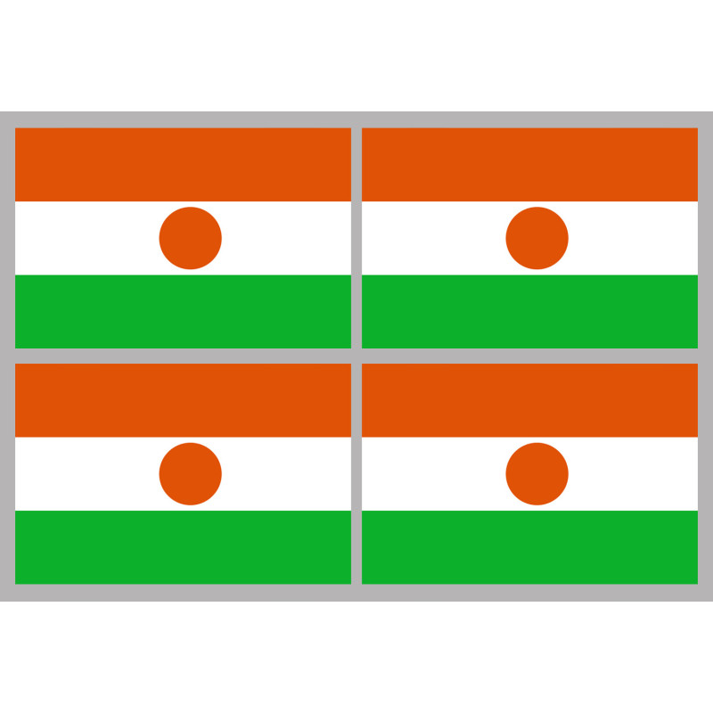 Drapeau Niger (4 fois 9.5x6.3cm) - Sticker/autocollant