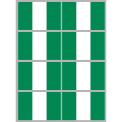 Drapeau Nigeria (8 fois 9.5x6.3cm) - Sticker/autocollant