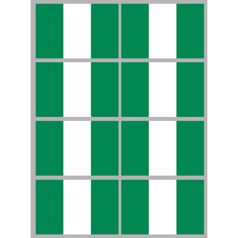 Drapeau Nigeria (8 fois 9.5x6.3cm) - Sticker/autocollant