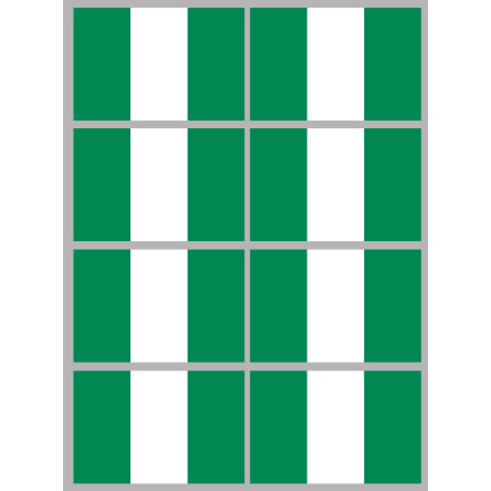 Drapeau Nigeria (8 fois 9.5x6.3cm) - Sticker/autocollant