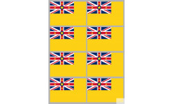 Drapeau Niue (8 fois 9.5x6.3cm) - Autocollant(sticker)